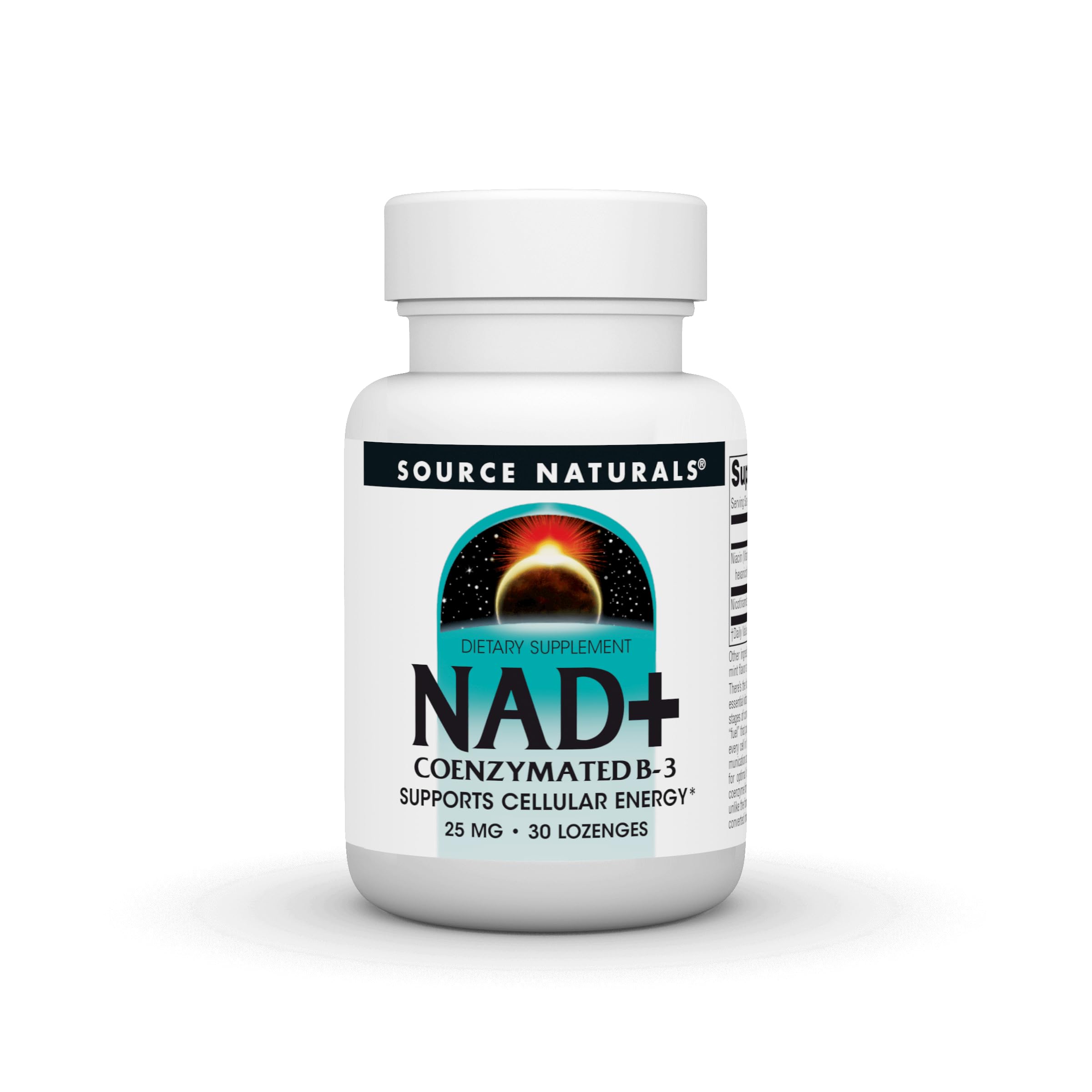 Source Naturals NAD+, Coenzymated B-3, Supports Cellular Energy*, 25 mg - 30 Lozenges Source Naturals uk supplements