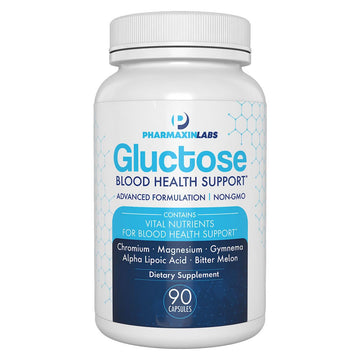 Gluctose Blood Health Support Supplement - Advanced Formula for Men & Women - Chromium, Magnesium, Alpha Lipoic Acid, Bitter Melon, Gymnema - 90 Day Supply / 90 Capsules Pharmaxin Labs uk supplements