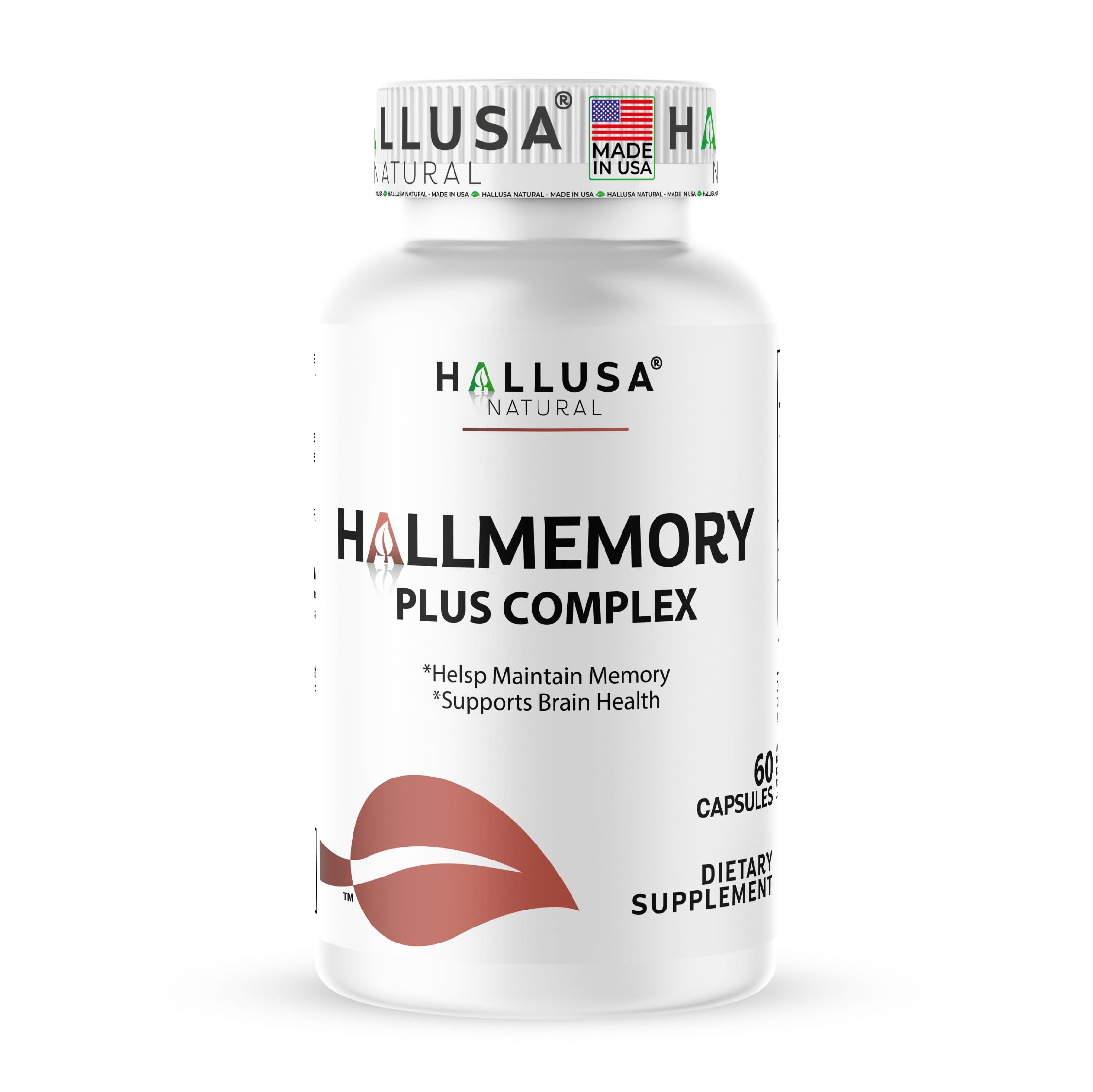 Hallusa Natural Brain Health Supplement Capsules 1680mg, Ginkgo Biloba, B Vitamins & Choline, Memory & Focus Support, Brain Booster for Men & Women, 60 Count Hallusa Natural uk supplements