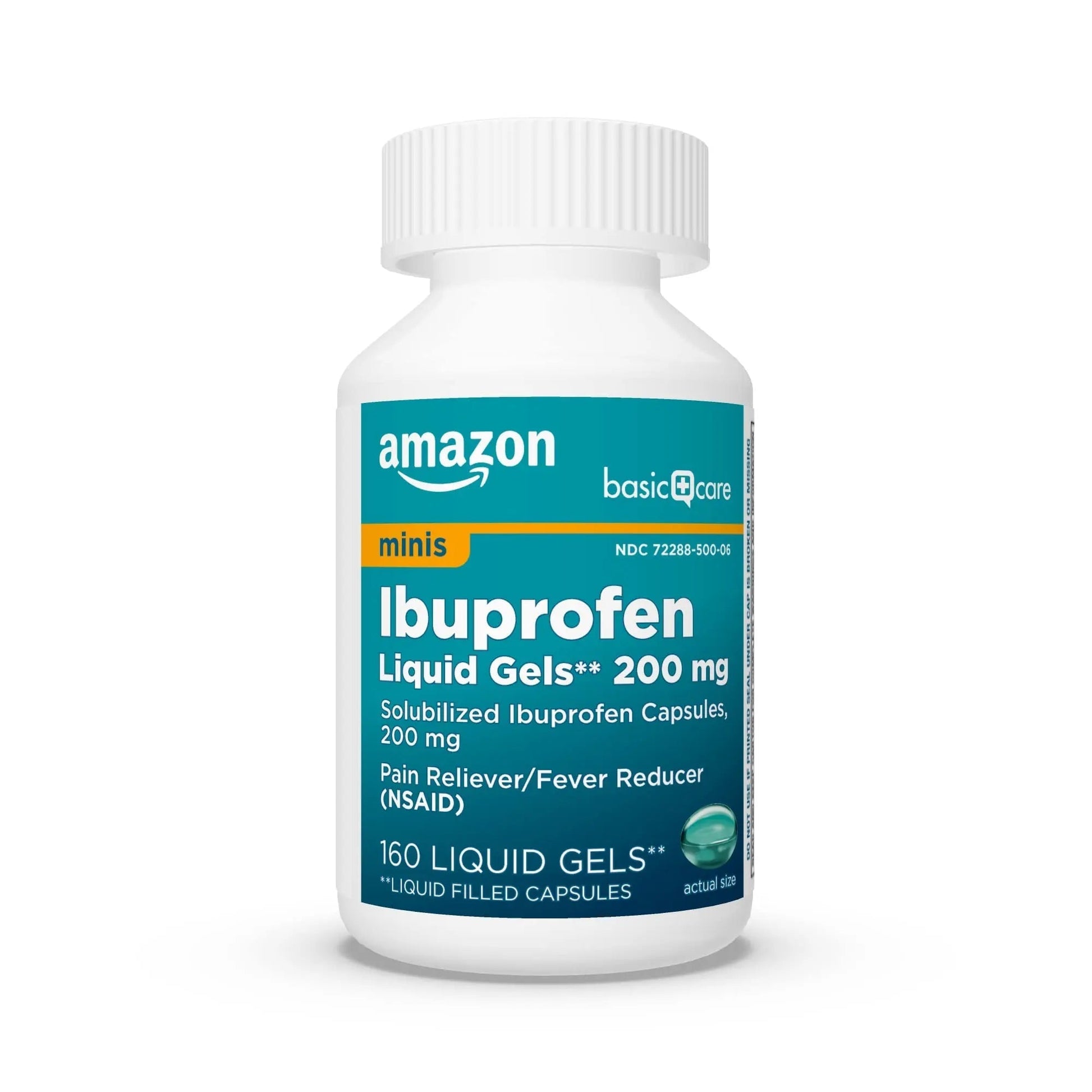Amazon Basic Care Ibuprofen Mini Liquid Gels, 200 mg, Pain Reliever and Fever Reducer for Headache, Backache, Menstrual Pain, Arthritis, 160 Count Amazon Basic Care uk supplements