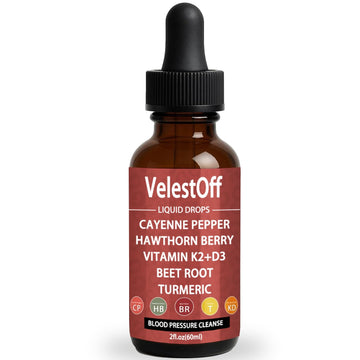 Velestoff Cayenne Pepper & Cayenne Pepper Drops Liquid Supplement with Hawthorn, Beet Root, Turmeric, Vitamin K2 D3 Nutralis uk supplements