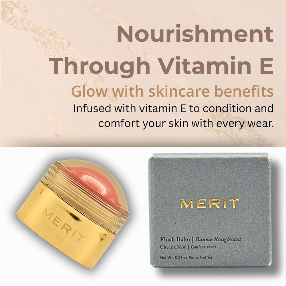MERIT Flush Balm Cream Blush – Lusitano Soft Peach | Hydrating Radiant Cheek & Lip Tint Stick with Vitamin E | Lightweight, Buildable, Vegan & Cruelty-Free Blush Merit uk supplements