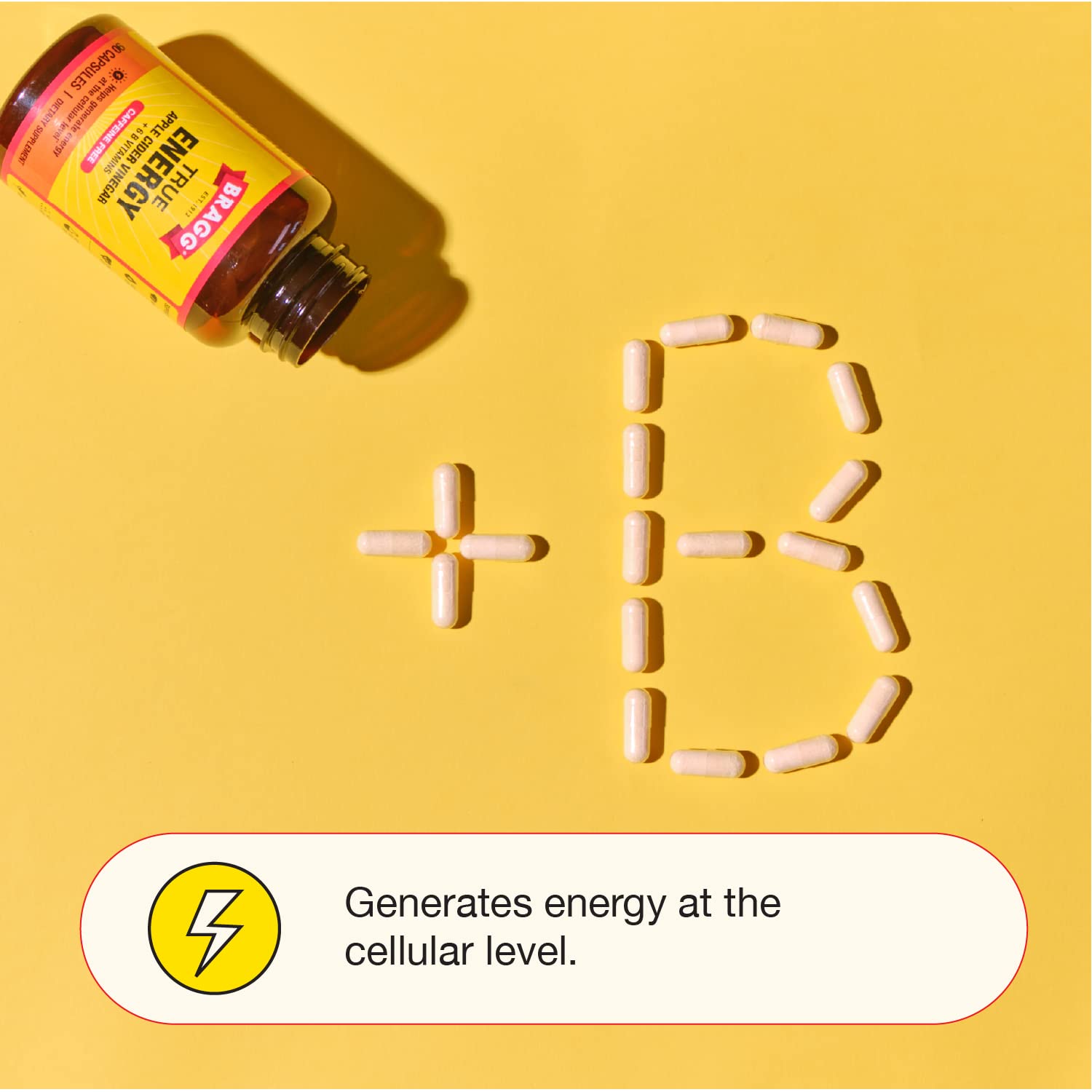 Bragg Apple Cider Vinegar True Energy Capsules – 6 B Vitamins – Caffeine Free Bragg uk supplements