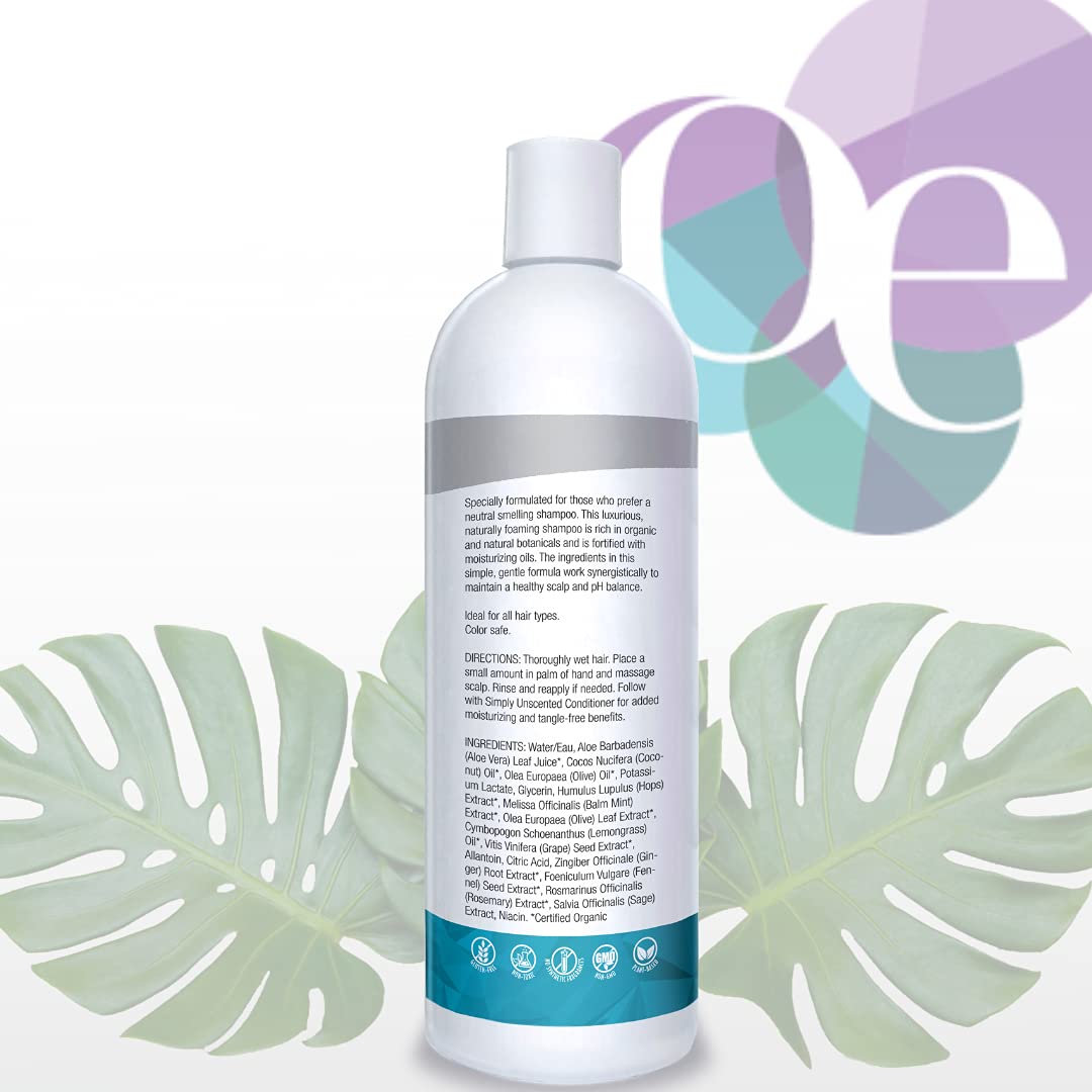 Organic Excellence All Natural Chemical-Free Shampoo | Non-Toxic, Sulfate-Free, Paraben-Free, Fragrance-Free for Men, Women, and Kids - Color-safe 16 fl oz (473 ml) Organic Excellence uk supplements