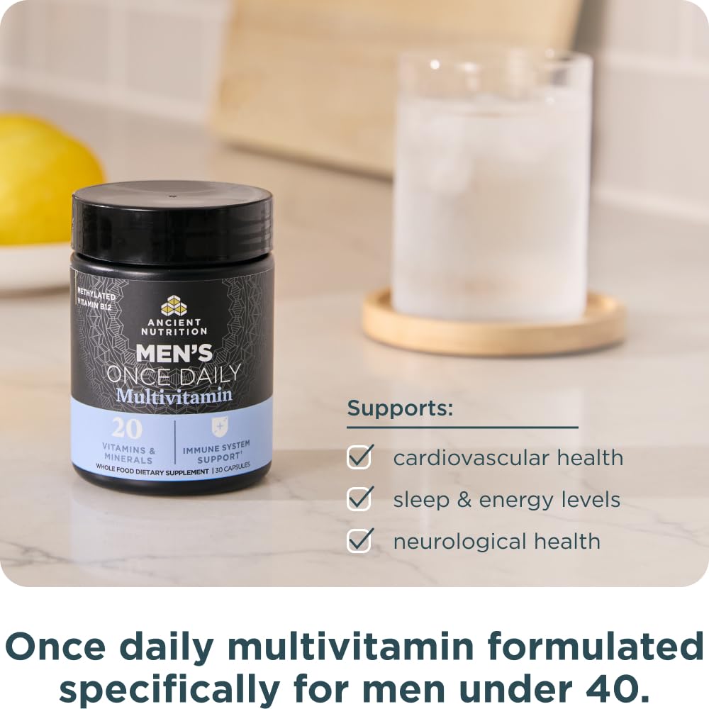 Ancient Nutrition Multivitamin for Men, Ancient Multi Men's Once Daily Vitamin Supplement 30 Ct, Vitamin A, Vitamin B and Vitamin K2, Fenugreek Seed Ancient Nutrition uk supplements