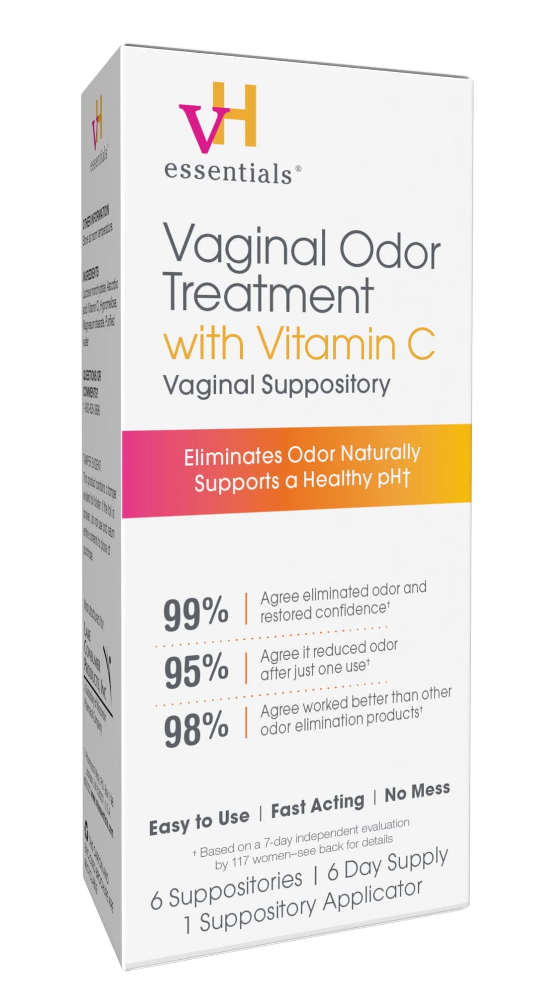vH essentials Vaginal Odor Treatment with Vitamin C, Boric Acid Suppositories Alternative vH essentials uk supplements