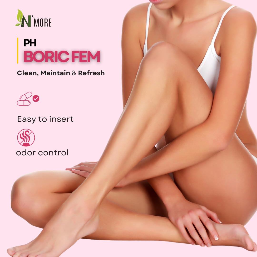 N'More Boric Acid Vaginal Suppositories- 100% Pure - Made in USA- Boricfem Vaginal Health Supplement- 30 Servings (Pack of 1) N'More uk supplements