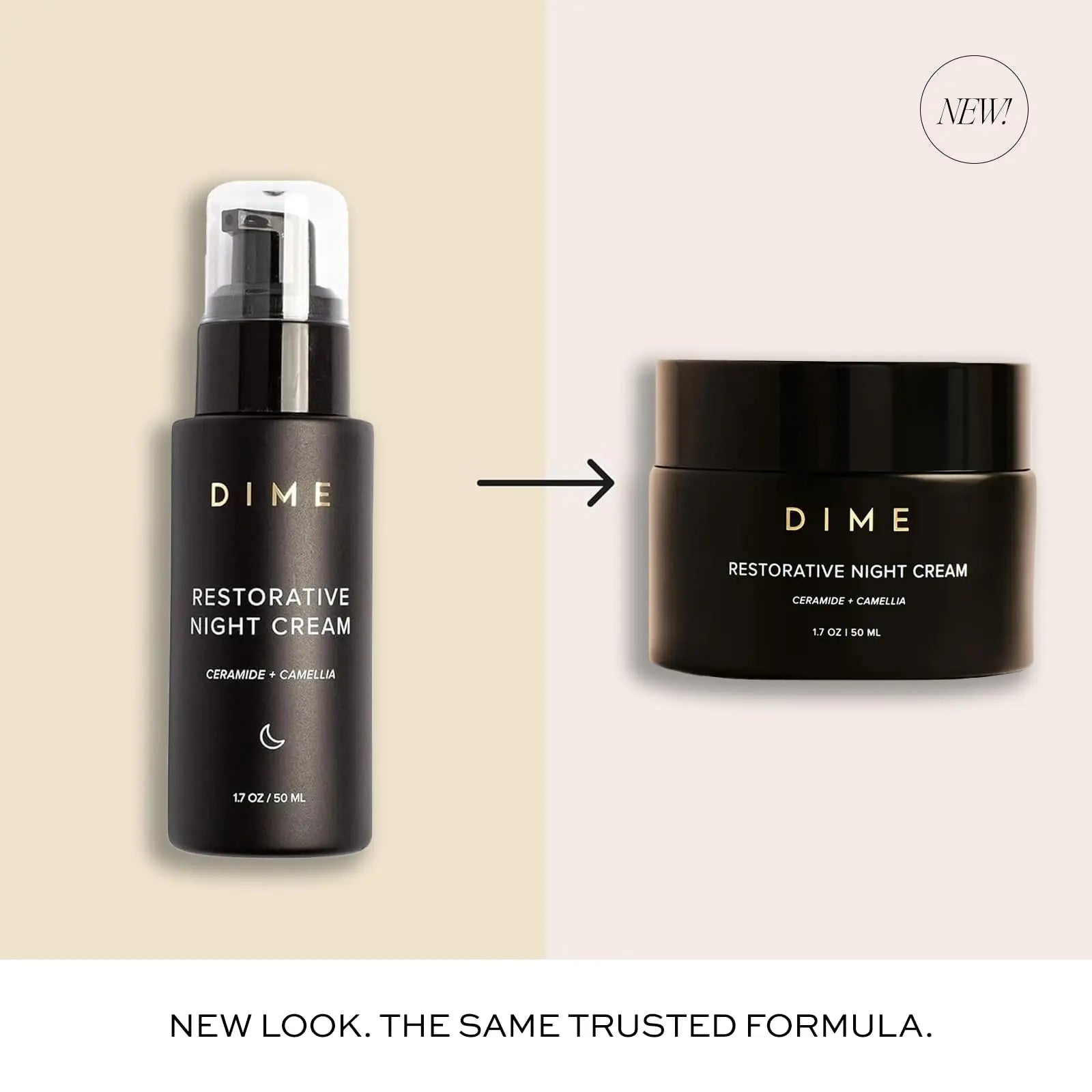 DIME Beauty Restorative Night Cream, Facial Moisturizer with Ceramides and Sea Buckthorn, 1.7 oz / 50 ml in Pump DIME uk supplements