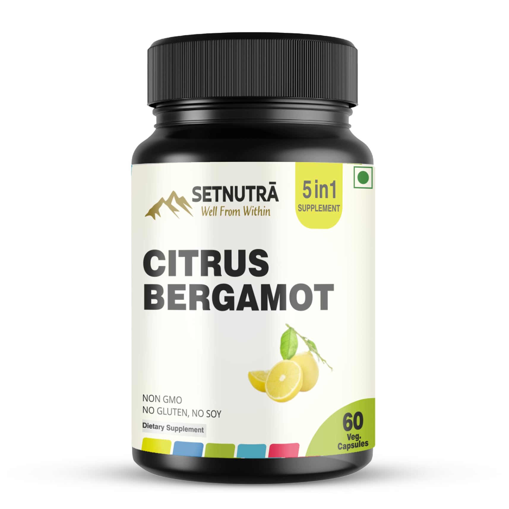 SETNUTRA Well From Within 5 in 1 Citrus Bergamot Supplement with Black Chokeberry Olive Leaf Niacin & Black Pepper | Heart Health Support Antioxidant Boost | Non GMO Gluten Free Capsules (60 Count) SETNUTRA Well From Within uk supplements