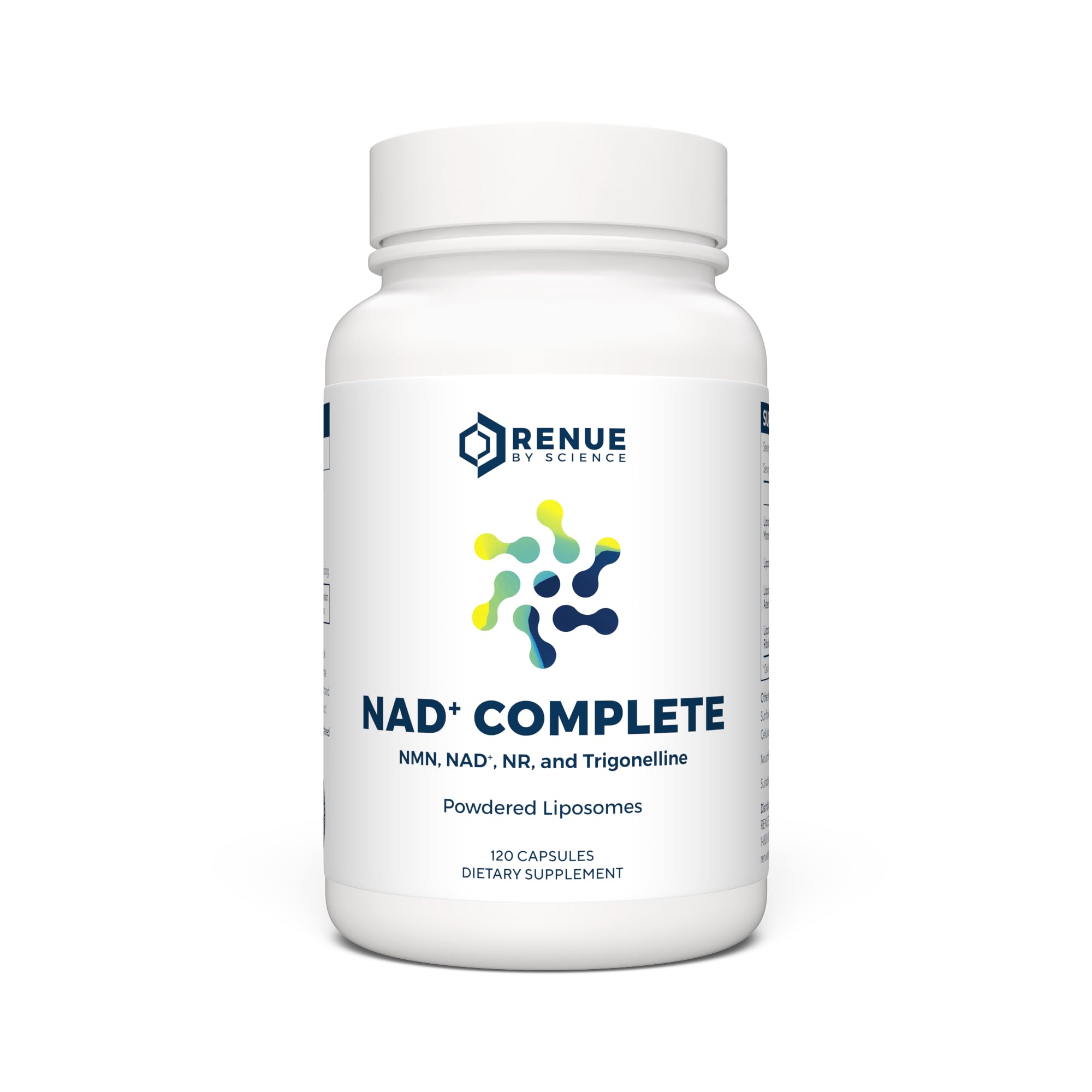RENUE by SCIENCE NAD+ Complete | 120 Liposomal NAD Supplement Capsules with NMN, NR & Trigonelline - 210mg NMN & 160mg NAD per Serving | Bioavailable Formula for Increased Absorption | Made in the USA Renue By Science uk supplements