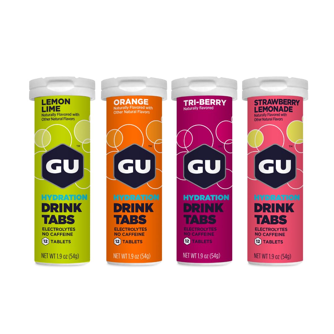 GU Energy Hydration Electrolyte Drink Tablets, Enhanced Endurance Sports Drink for Running, Cycling, Triathlon, 4-Count (48 Servings), Assorted Flavors GU Energy uk supplements