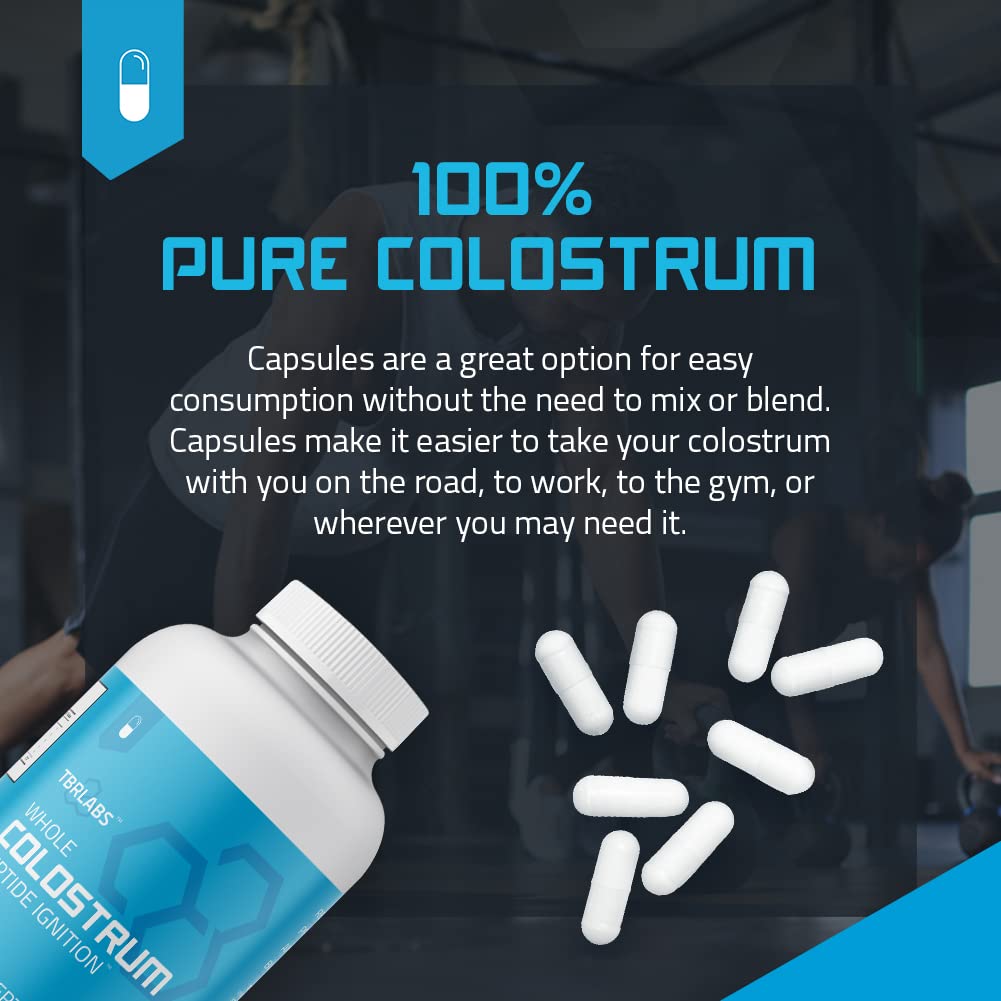 TBR Labs Pure Bovine Colostrum 180 Capsules - Antibiotic and Hormone Free - USA Source TBR Labs uk supplements