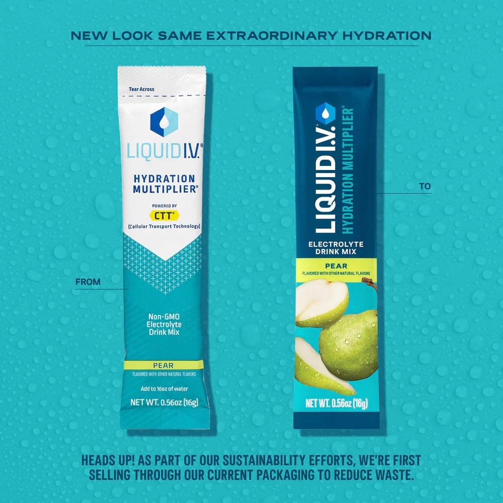 Liquid I.V.® Hydration Multiplier - Pear | Electrolyte Powder Drink Mix | 1 Pack (16 Servings) Liquid I.V. uk supplements