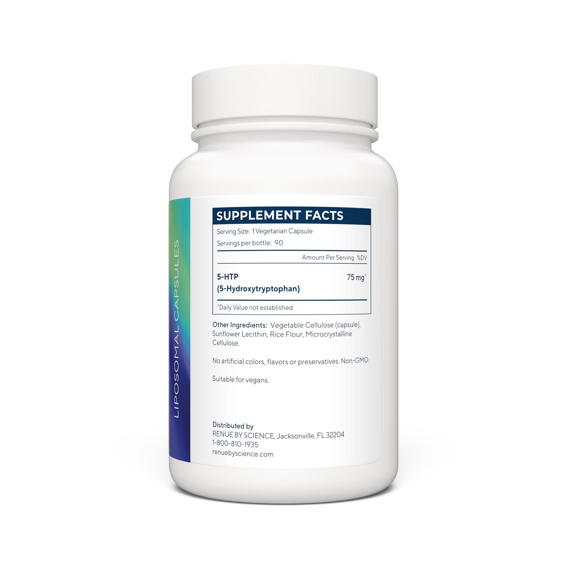 Renue By Science 5HTP | Liposomal 5 HTP Supplement | 90 5-HTP Capsules - 75mg 5-hydroxytryptophan per Serving | Amino Acid Supplement | Non-GMO | Made in The USA & Third-Party Tested Renue By Science uk supplements