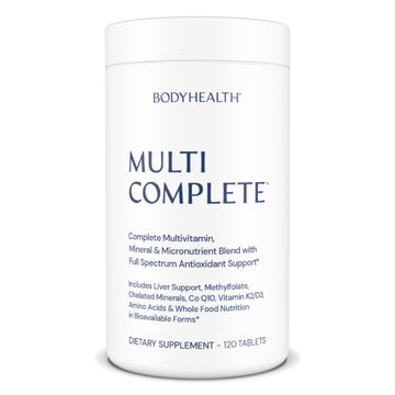BodyHealth Multi Complete (120 Ct) Daily Multivitamin for Men and Women with Whole Foods, Minerals, Antioxidants, Organic Green Food Concentrates, and Liver Detox Extracts, Non GMO BodyHealth uk supplements