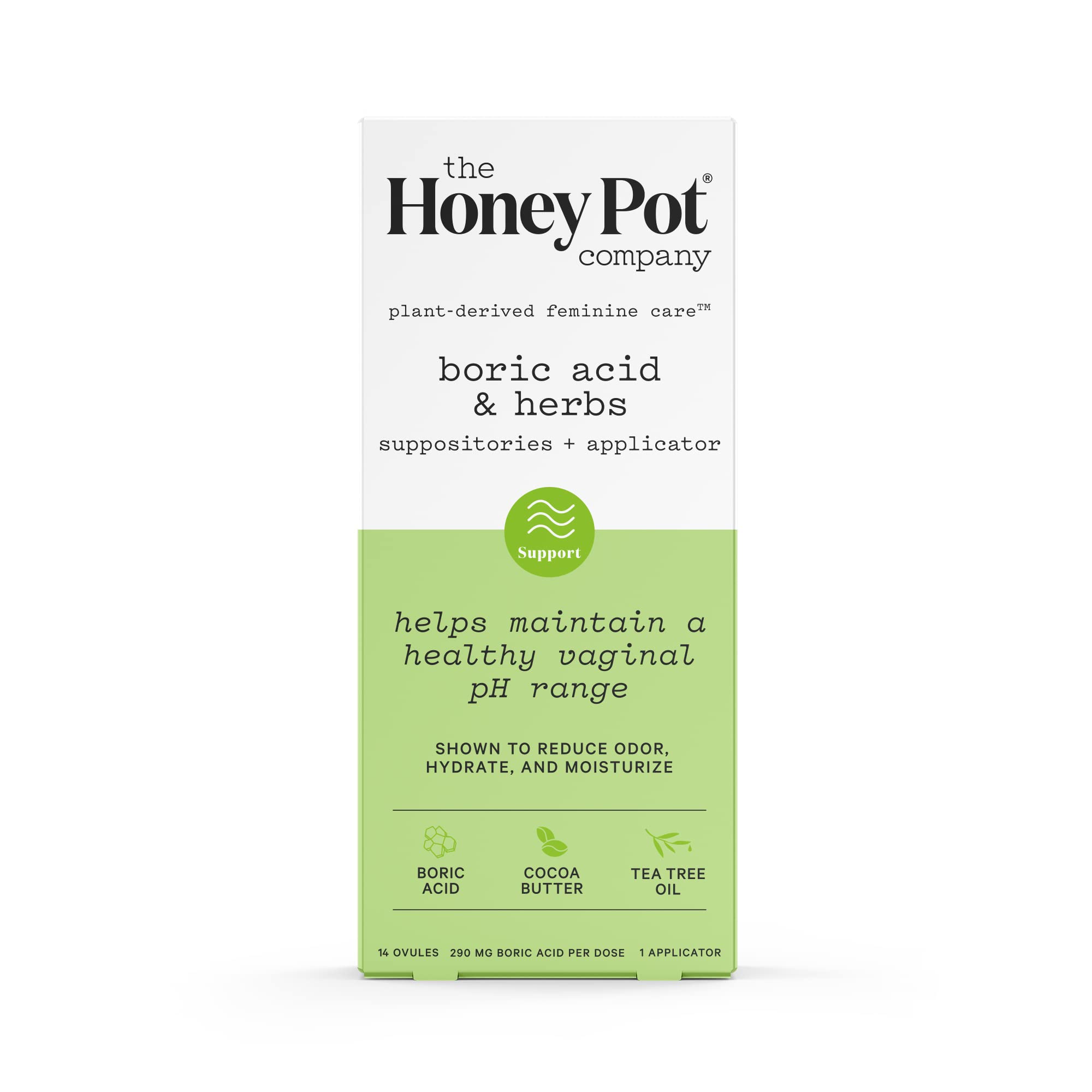 The Honey Pot Company 7 Day Boric Acid & Herbs Suppositories - Maintains and Balances Healthy Vaginal pH, Manages Odor, Hydrates, & Moisturizes - Gynecologist Tested The Honey Pot Company uk supplements