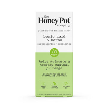 The Honey Pot Company 7 Day Boric Acid & Herbs Suppositories - Maintains and Balances Healthy Vaginal pH, Manages Odor, Hydrates, & Moisturizes - Gynecologist Tested The Honey Pot Company uk supplements