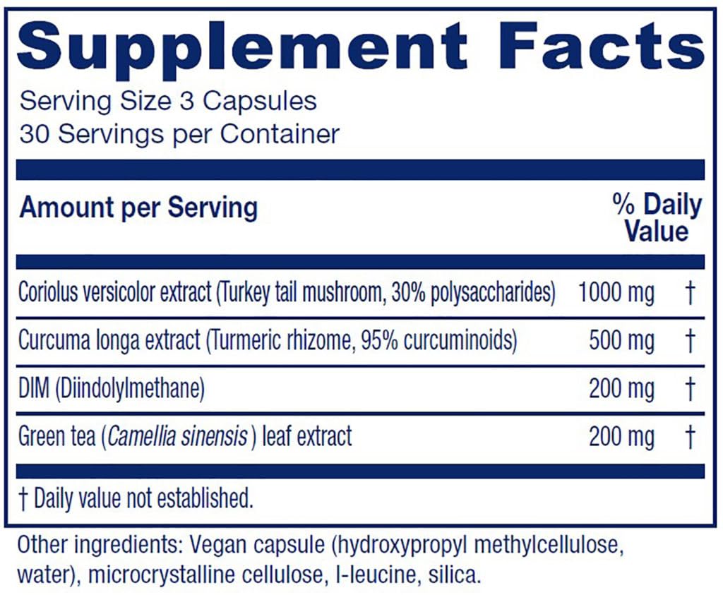Vitanica CCDG Blend, Immune Support, DIM Supplement 200mg, Turkey Tail Mushroom, Turmeric, Green Tea, Vegan, 90 Capsules Vitanica uk supplements