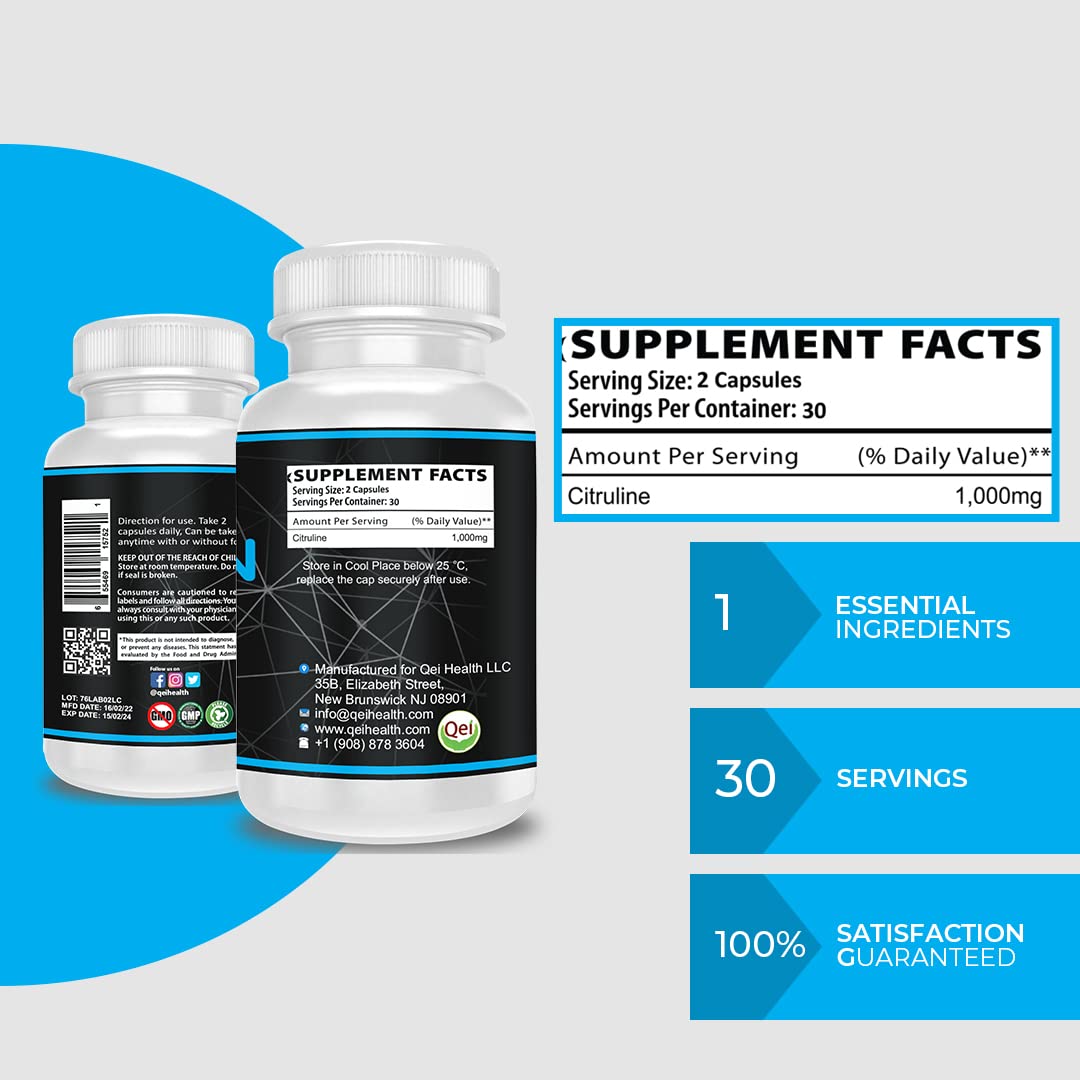 Qei Oxygen (Nitric Oxide) - L-Citrulline a Key Ingredient - Detoxes - Supports Blood Circulation Heath Secret uk supplements