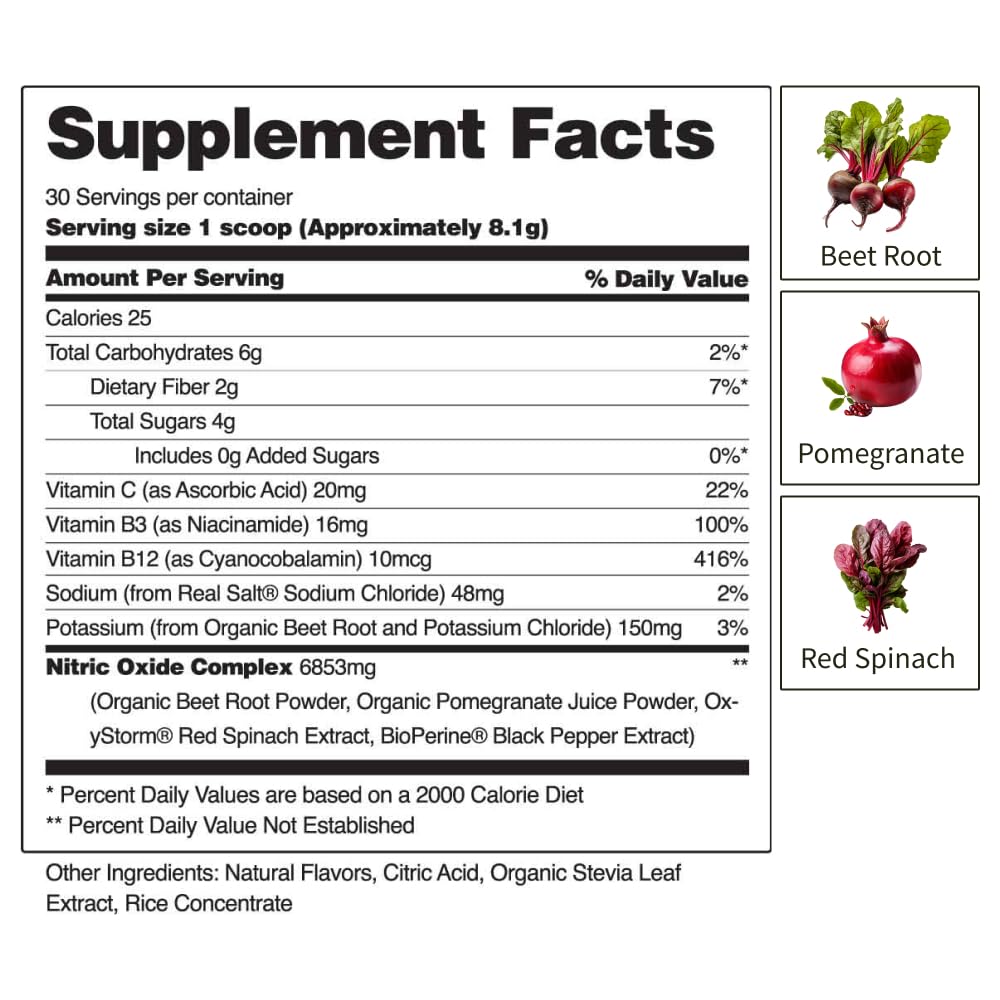 Snap Supplements USDA Organic Beet Root Powder, 3-in-1 Nitric Oxide Supplement Snap Supplements uk supplements