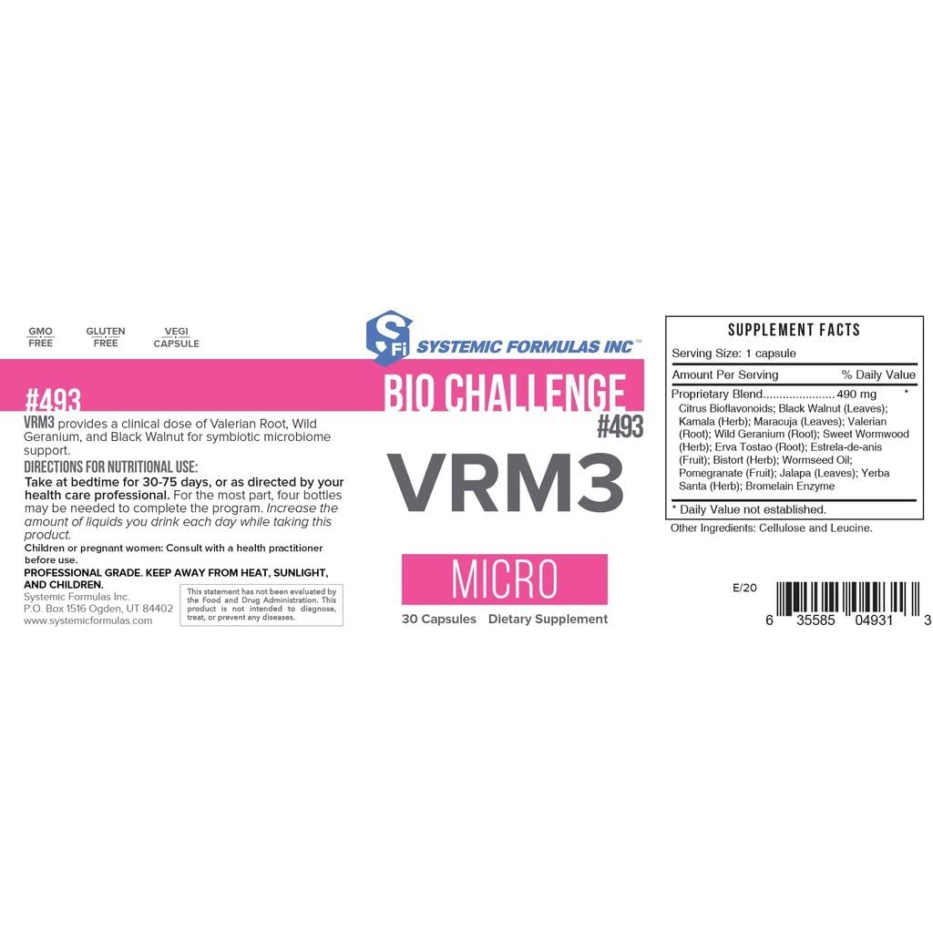 Systemic Formulas Bio Challenge VRM3 30 Capsules Systemic Formulas uk supplements