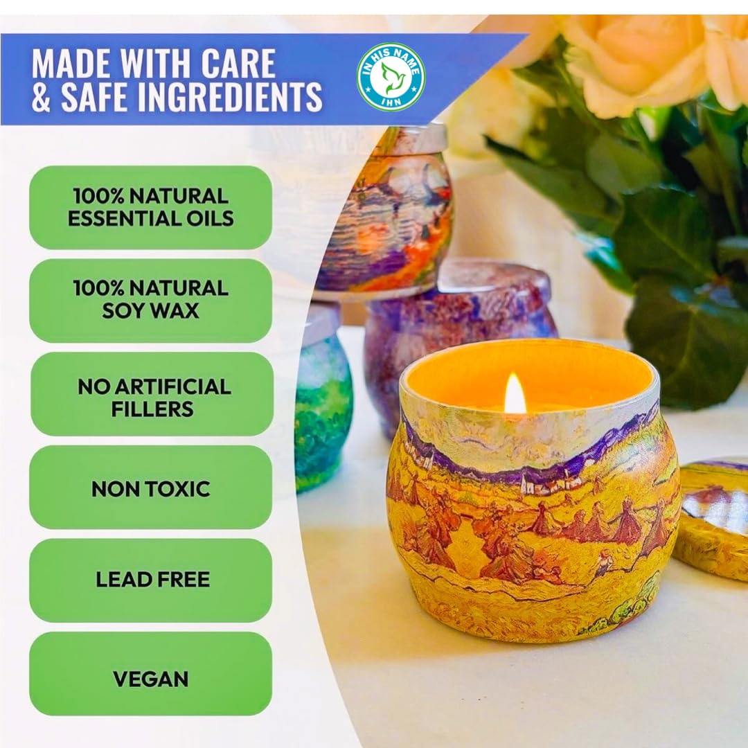 Scented Candles Gift for Women, 4 Pack, Reusable Tin Box, Luxury Candles for Home In His Name uk supplements