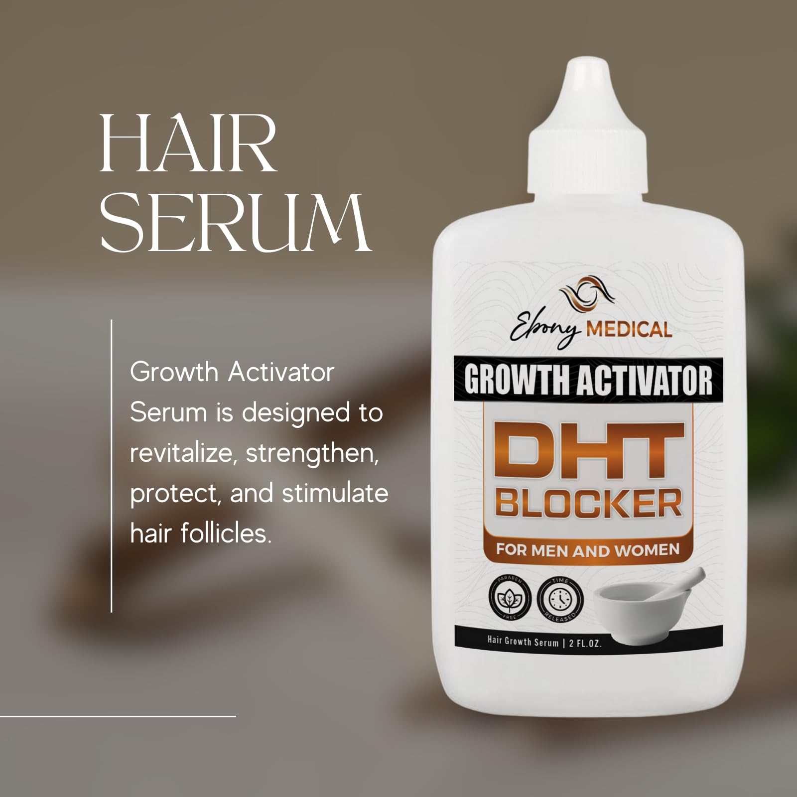 Ebony Medicals DHT Blocker Hair Growth Serum - Hair Loss Supplement, Supports Natural Regrowth Natural Curves uk supplements