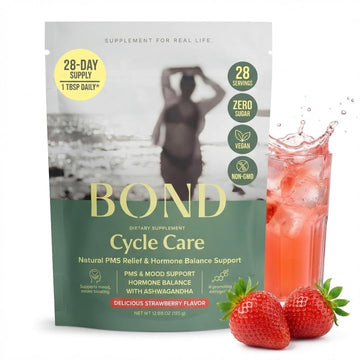 BOND Cycle Care – PMS Support Supplement & Hormone Balance for Women – Cortisol Reducer with Ashwagandha, L-Tryptophan, Magnesium, Turmeric Extract & Glutathione for Mood & Cycle Relief, 28 Servings BOND uk supplements