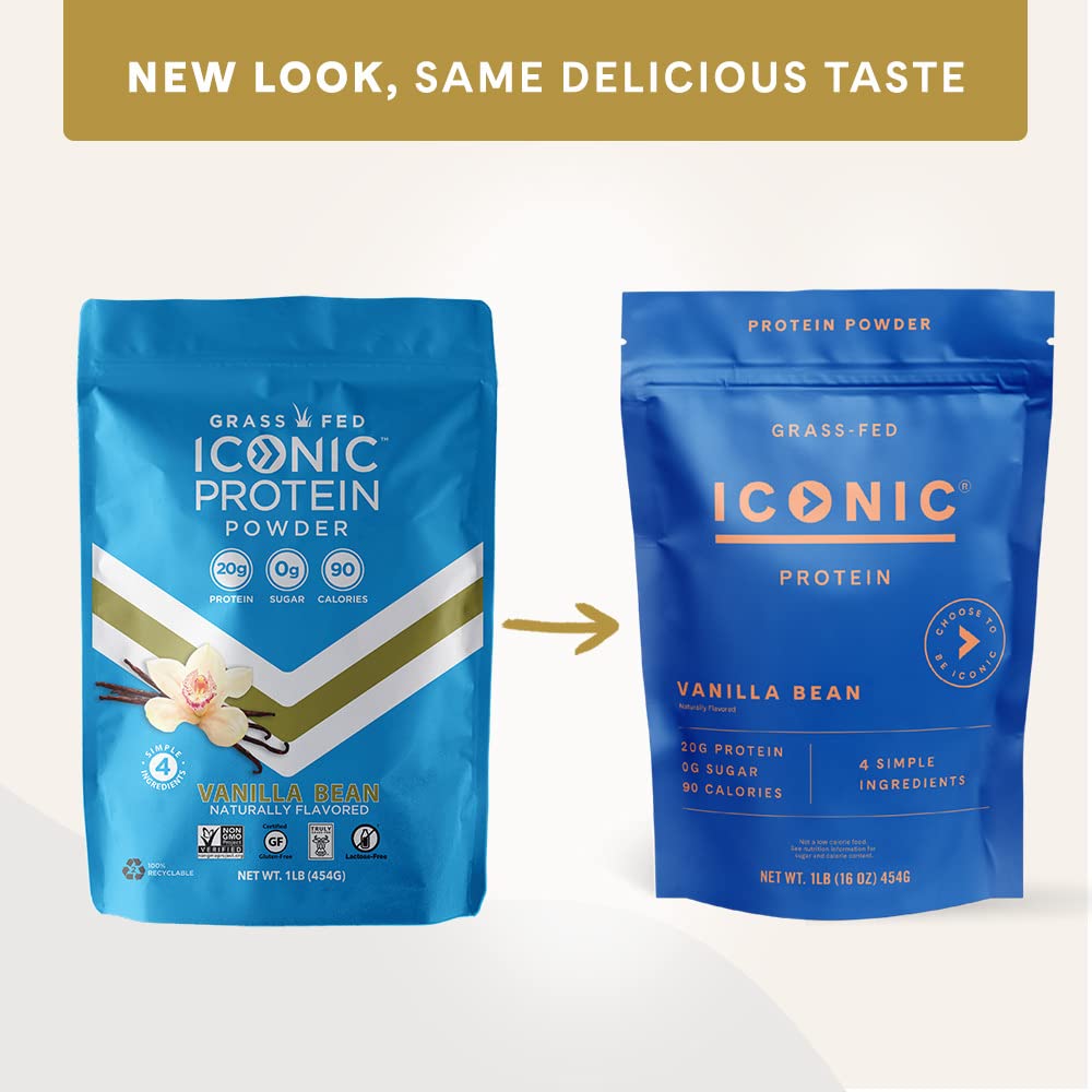 ICONIC Protein Powder, Vanilla Bean - Sugar Free, Low Carb Protein Powder - Lactose Free ICONIC uk supplements