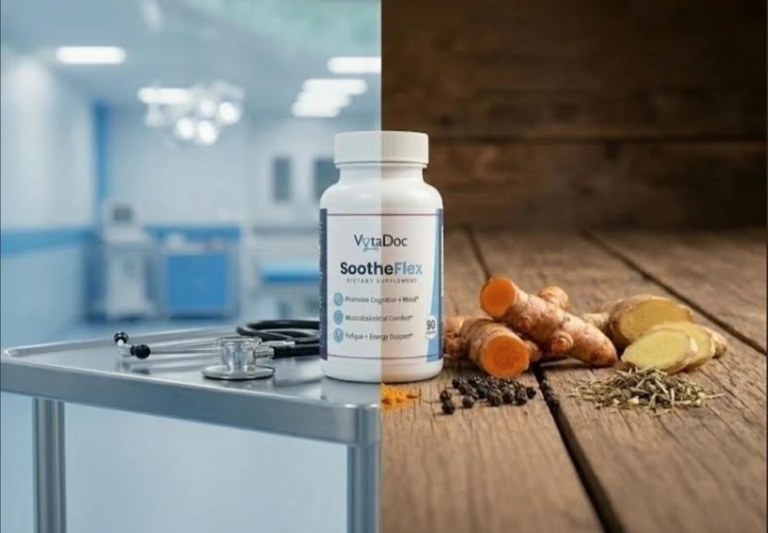 VytaDoc SootheFlex Joint, Energy & Mood Support for Women | Turmeric 900mg, Ferrochel® Iron, Magnesium Malate, Vitamin D3, Ginger, Selenium | 90 Capsules | Gentle Iron — Easy on Digestion VytaDoc uk supplements