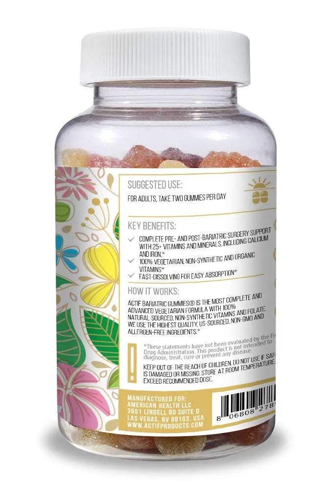 ACTIF Organic Bariatric Gummies with 25+ Organic Vitamins and Minerals for Bariatric Surgery, Advanced Formula ACTIF uk supplements