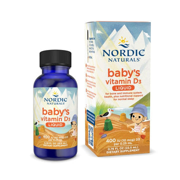 Nordic Naturals Baby’s Vitamin D3, Unflavored - 0.76 oz - 400 IU Vitamin D3 - Healthy Bones, Immune System Support, Normal Sleep Rhythms - Non-GMO, Certified Vegetarian - 90 Servings Nordic Naturals uk supplements