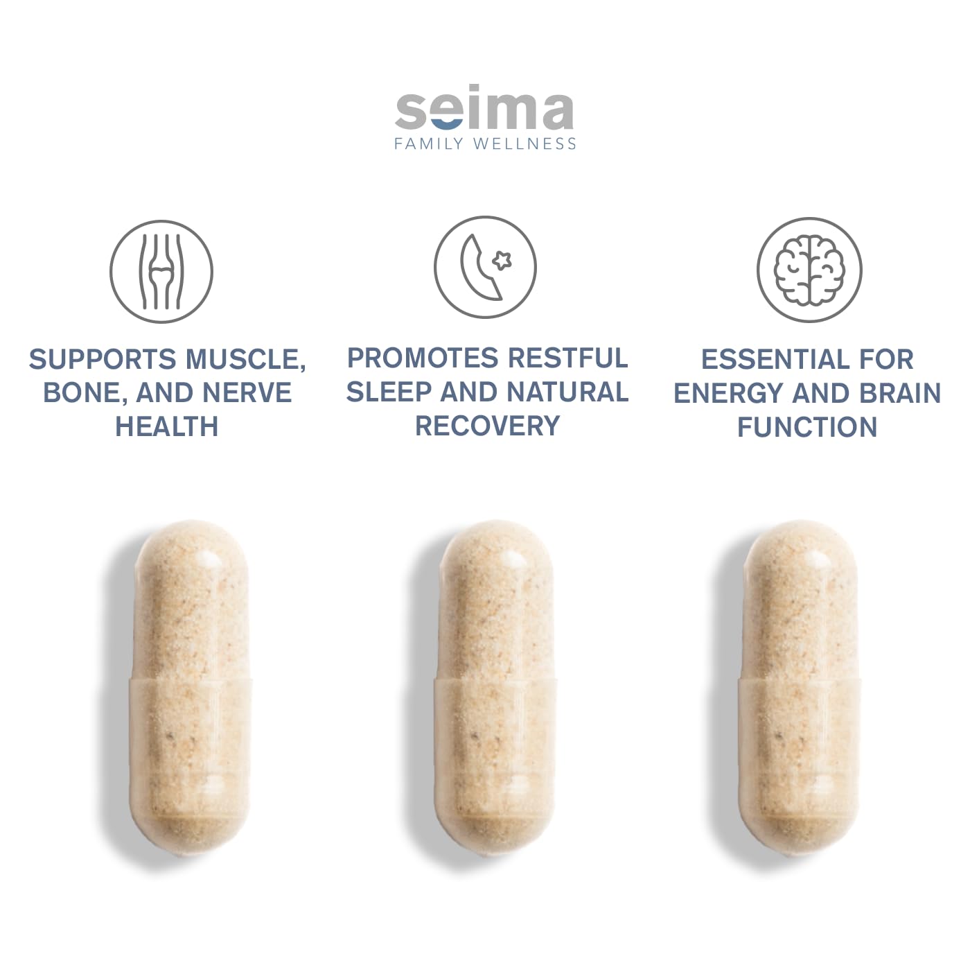 SEIMA - 4-in-1 Magnesium Complex – 1200 mg with Glycinate, Citrate, L-Threonate and Malate – Sleep, Stress Relief, Muscle Recovery, Energy and Well-Being for Women and Men, 90 Capsules Seima uk supplements
