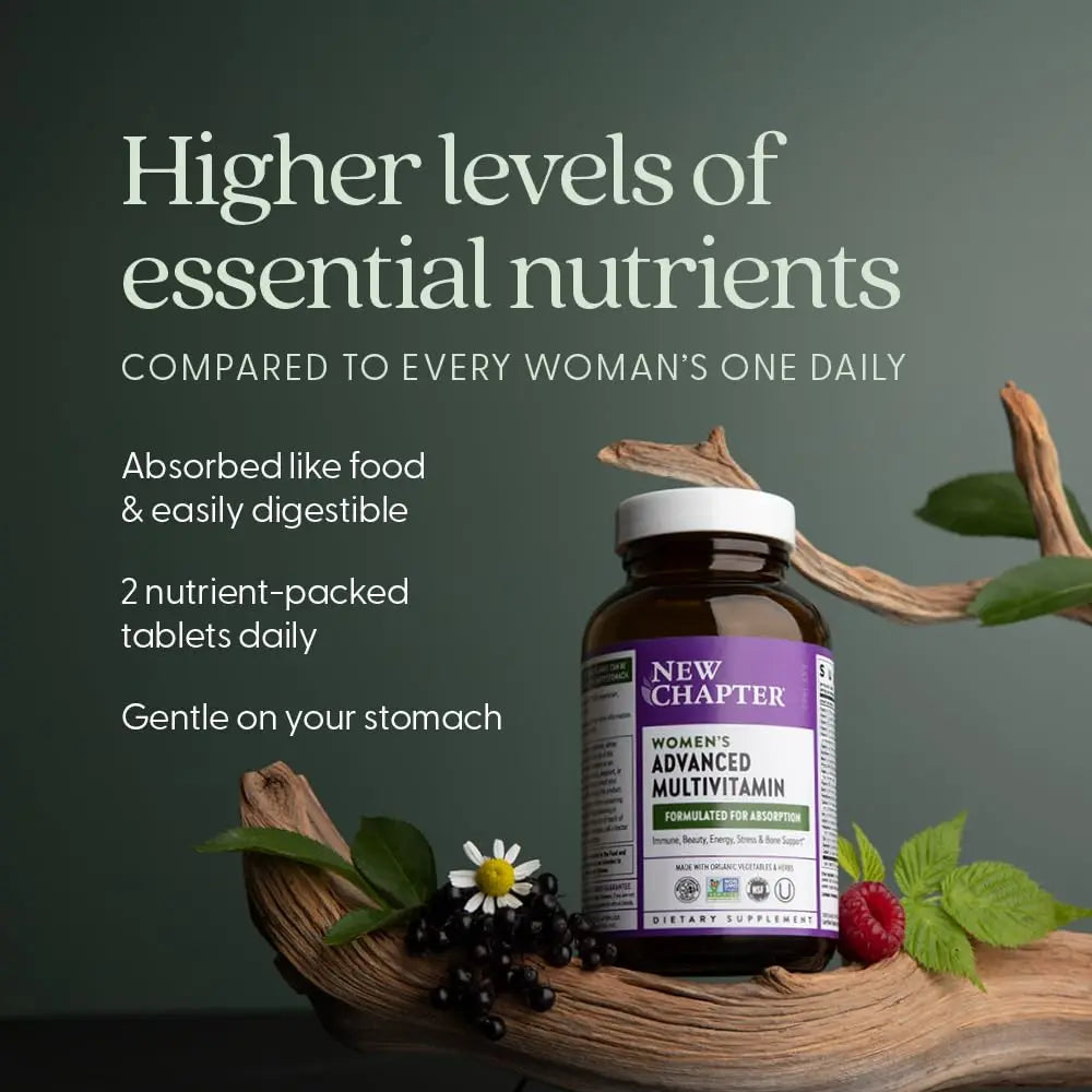 New Chapter Women's Multivitamin Advanced Formula for Stress, Bone, Immune, Beauty & Energy Support, Higher Levels New Chapter uk supplements