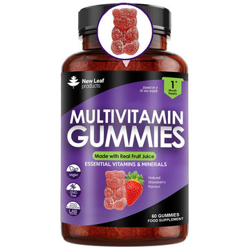 Multivitamin Gummies High Strength for Men Women - Vegetarian +14 Essential Vitamins NEW LEAF PRODUCTS uk supplements