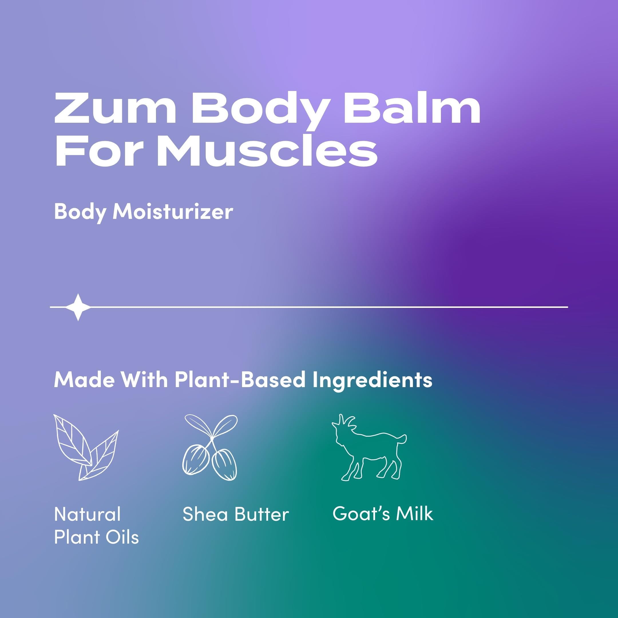 Zum Indigo Wild Body Balm for Muscles - Body Moisturizer for Women & Men - After Workout Muscle Recovery - Includes Goat's Milk, Shea Butter & Menthol - 2.5 oz Zum uk supplements