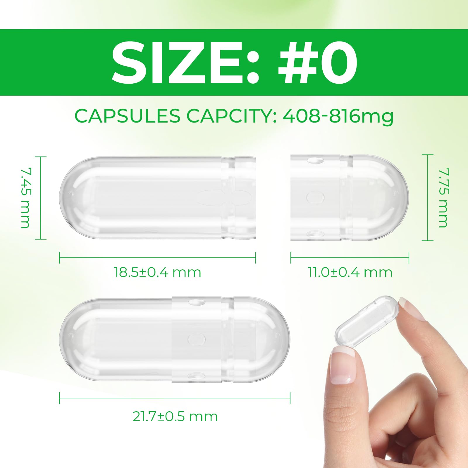 Angtai JN Size 0 Capsules Empty Vegan Plant Based Clear (100 Count) Gluten Free, Non-GMO, Halal Certified Pill Caps Filling Kit with 2 Spoons for Vegetarian DIY Your Own Supplements Angtai JN uk supplements