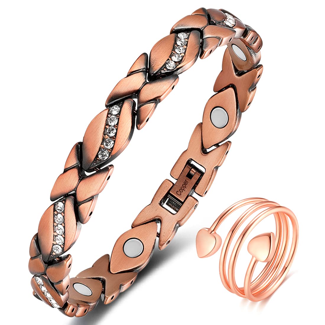 Vicmag Copper Bracelet for Women 99.9% Solid Pure Copper Valentine's Day Gift for Her with Adjustment Tool Vicmag uk supplements