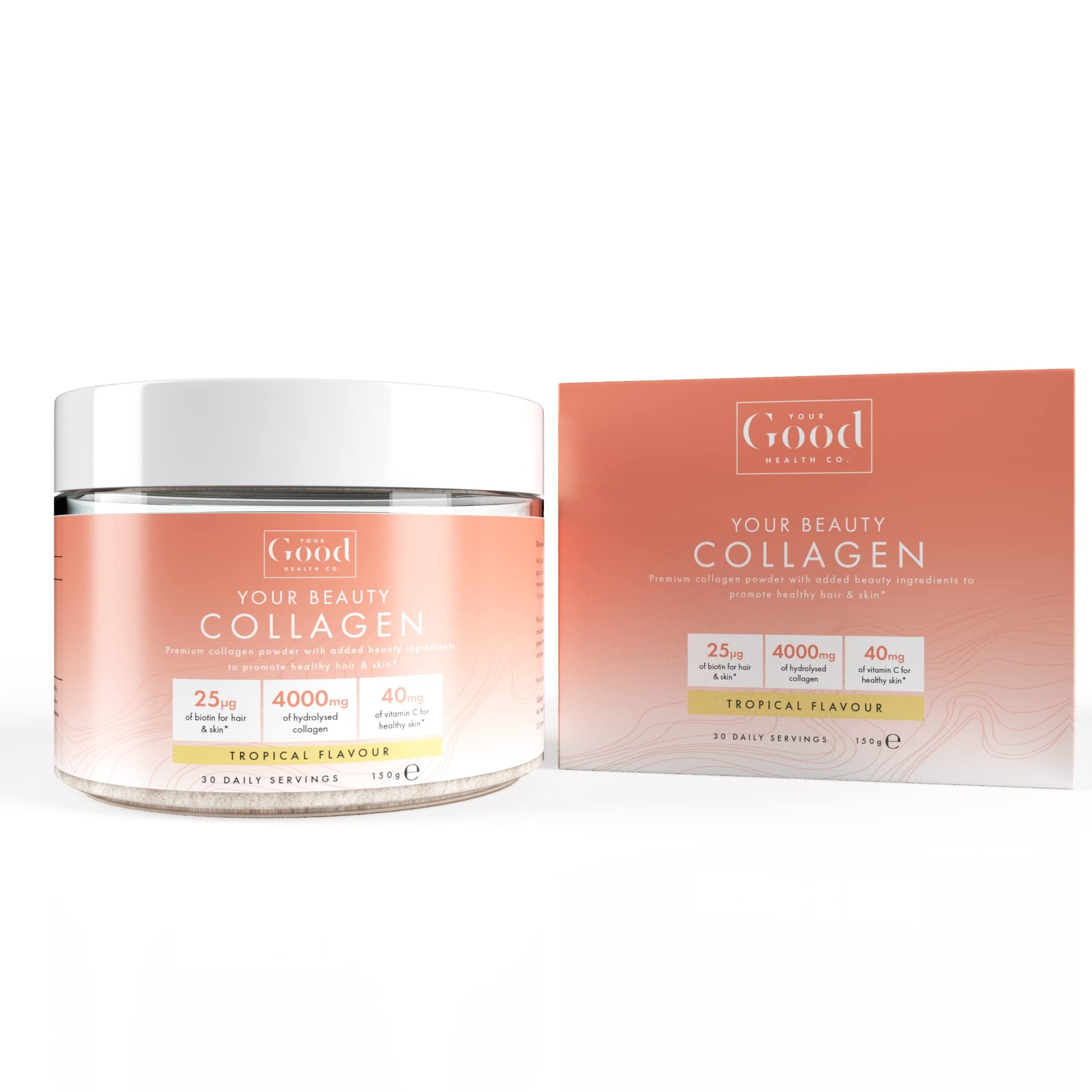 Your Good Health Co. – Your Beauty Premium Collagen Powder, Tropical | 150g Your Good Health Co. uk supplements