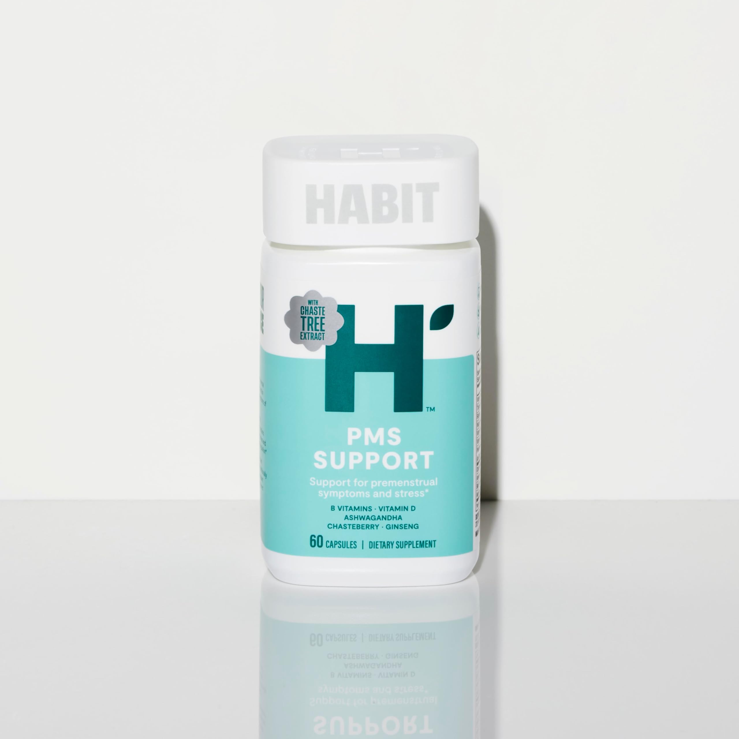 Habit PMS Support Supplement for Women (60 Capsules) - Supports Premenstrual Symptoms & Stress, Hormone Balance, Mood, B Vitamins, Vitamin D, Chasteberry, Ashwagandha, Gluten-Free, Non-GMO (1 Pack) H' Habit uk supplements
