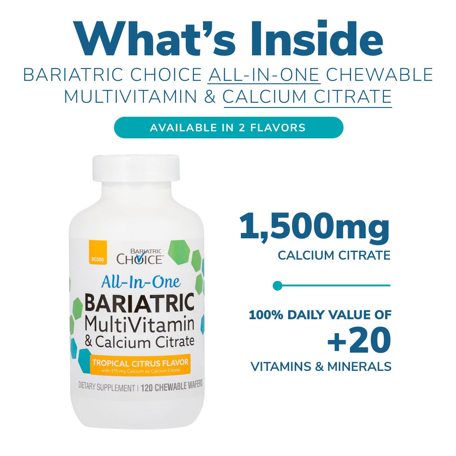 Bariatric Choice All-in-One Chewable Bariatric MultiVitamin with Iron & Calcium Citrate, Very Berry (120ct) Bariatric Choice uk supplements