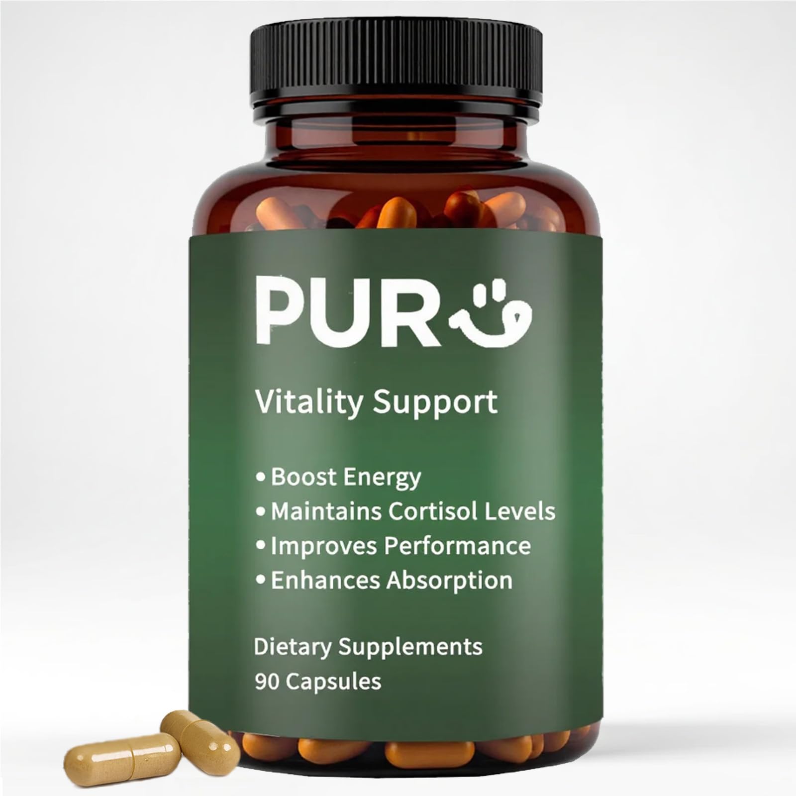 Maidlure Vitality Support - Men's Pills Blend with Ashwagandha, Shilajit, Black Pepper Extract & Vitamin | Natural & Organic Energy Enhancement - 90 Capsules Maidlure uk supplements