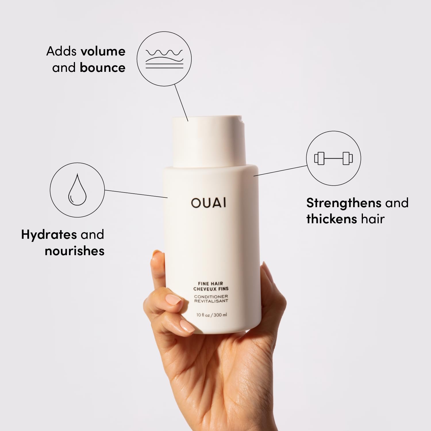 OUAI Fine Shampoo and Conditioner Set - Sulfate Free Shampoo and Conditioner for Women & Men - Made with Keratin, Marshmallow Root, Shea Butter & Avocado Oil - Free of Parabens & Phthalates (10 Fl Oz) OUAI uk supplements