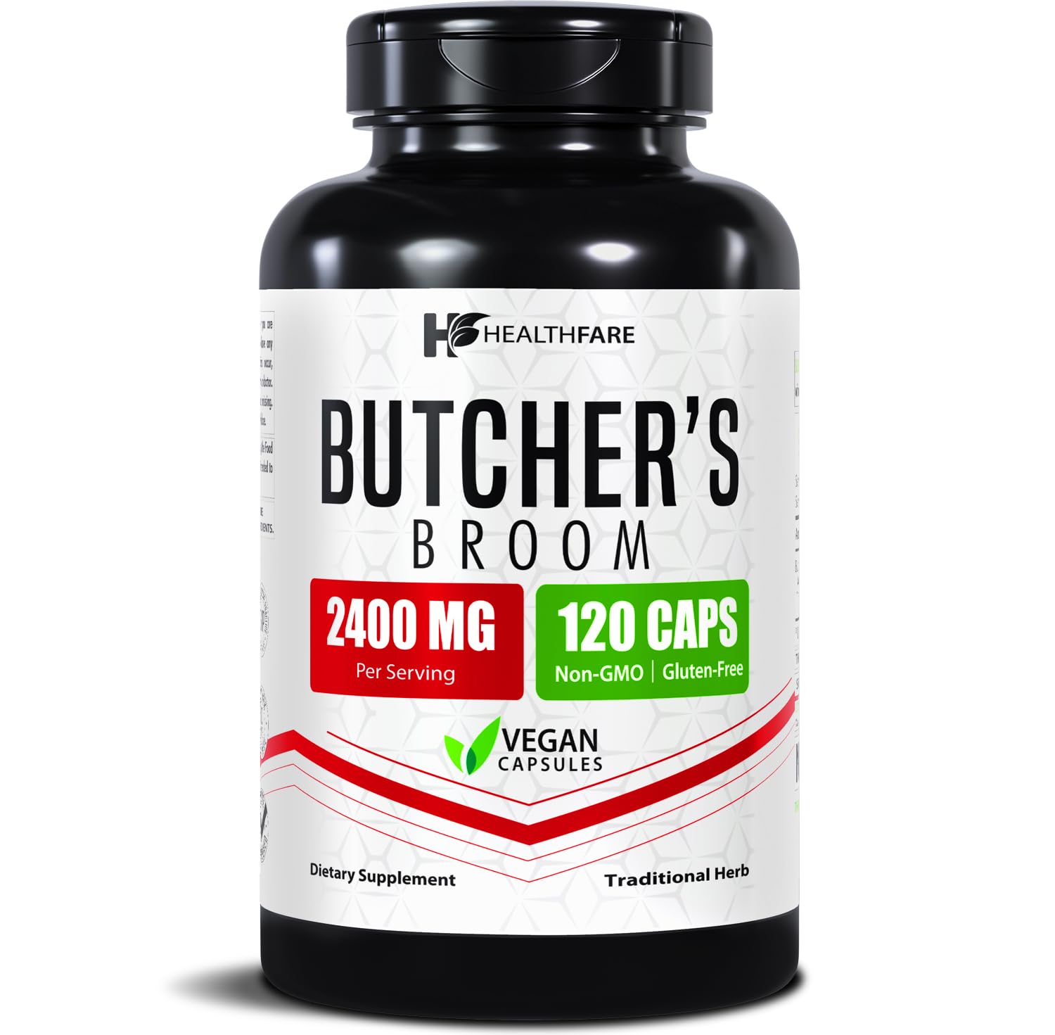Healthfare Butchers Broom Supplement | Capsules Extract 2400mg | 120 Vegetarian Pills | Premium Herbal Root Supplement | Circulation & Vein Support | Non-GMO, Gluten-Free | Made in USA Healthfare uk supplements