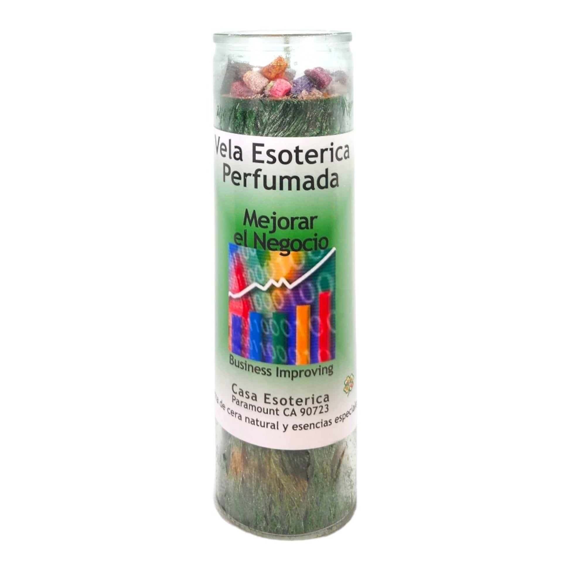 Business IMPROVING-Palm Wax Spiritual Intention Spell Candle-[Green] | Vela CASA ESOTERICA PERFUMADA MAGICK SPACE uk supplements