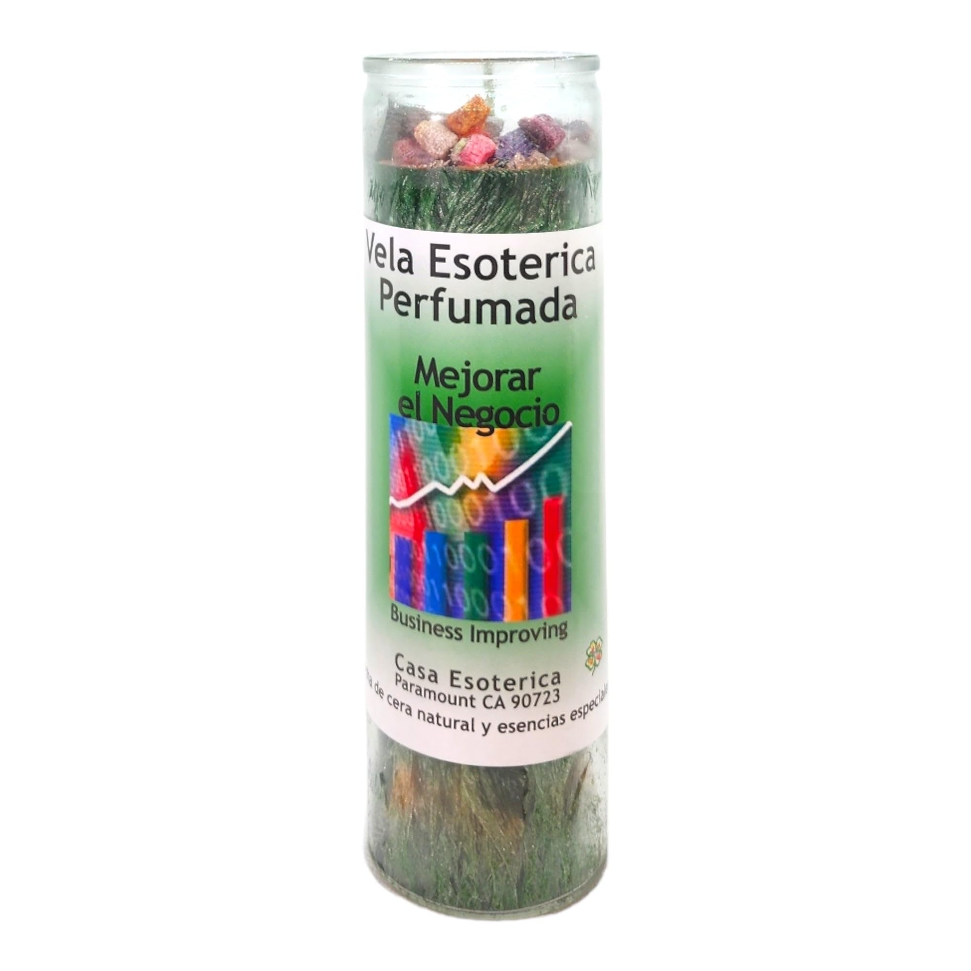 Business IMPROVING-Palm Wax Spiritual Intention Spell Candle-[Green] | Vela CASA ESOTERICA PERFUMADA MAGICK SPACE uk supplements