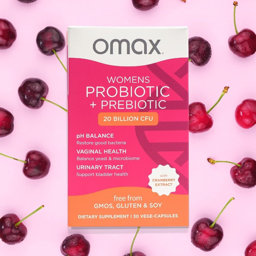 2 Pack Omax Prebiotics & Probiotics for Women, pH Balance, Vaginal Health, Urinary Tract, Yeast Omax3 uk supplements