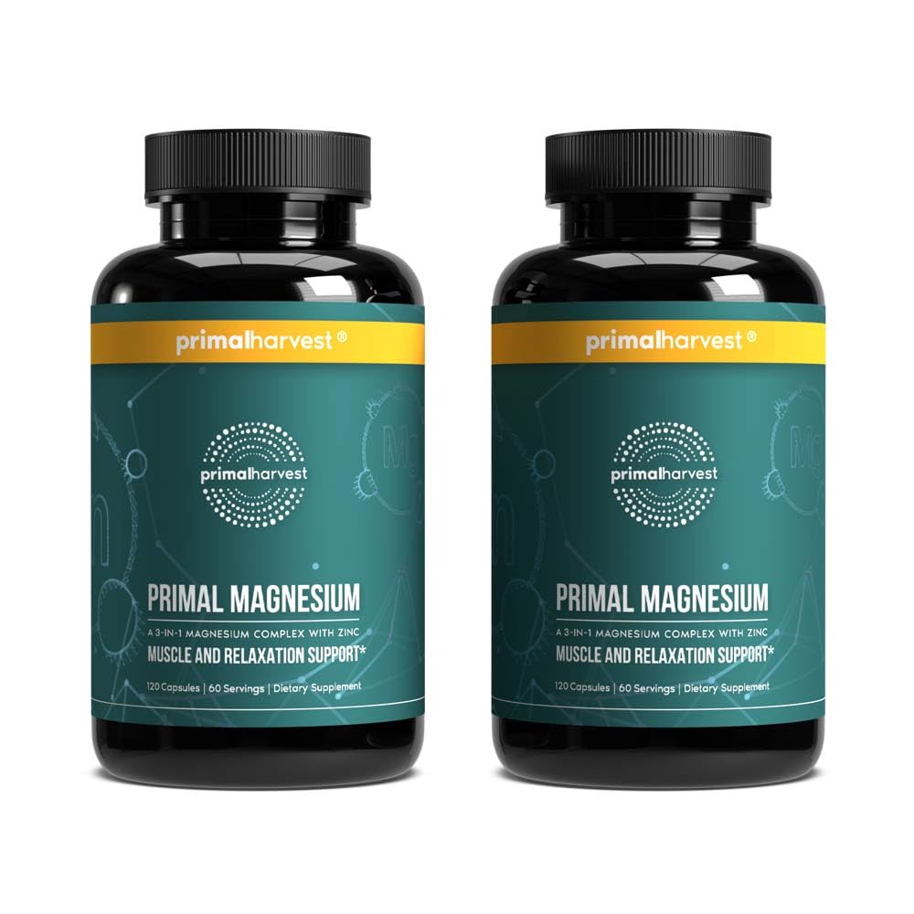 Primal Harvest Magnesium Supplement Complex 310mg by Primal Harvest with Magnesium Glycinate, Citrate, Malate, and Zinc 2 Pack, 240 Capsules Primal Harvest uk supplements