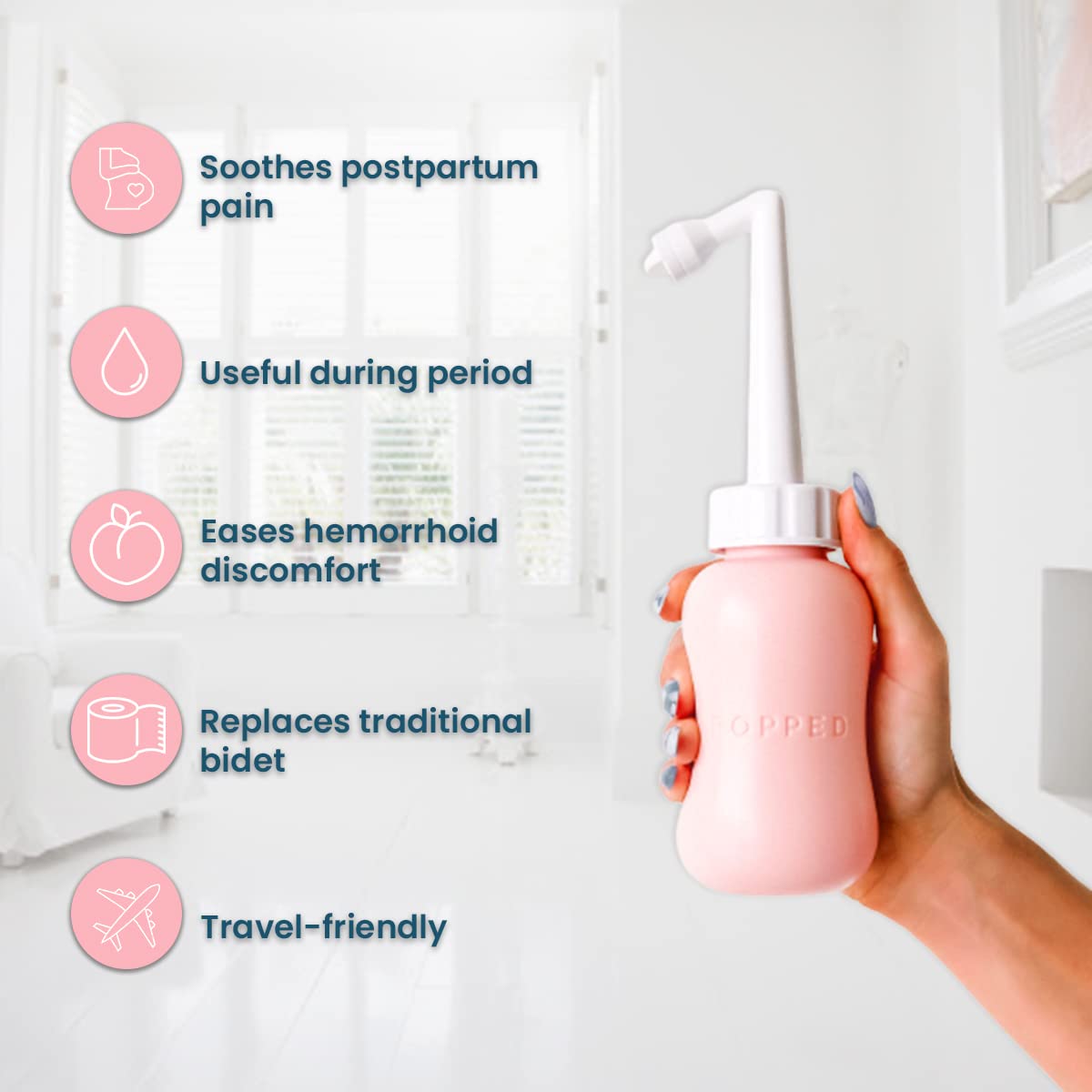 Popped Peri Bottle for Postpartum Care | Portable Bidet | Spray Bottle for Pain Relief, Tears POPPED uk supplements