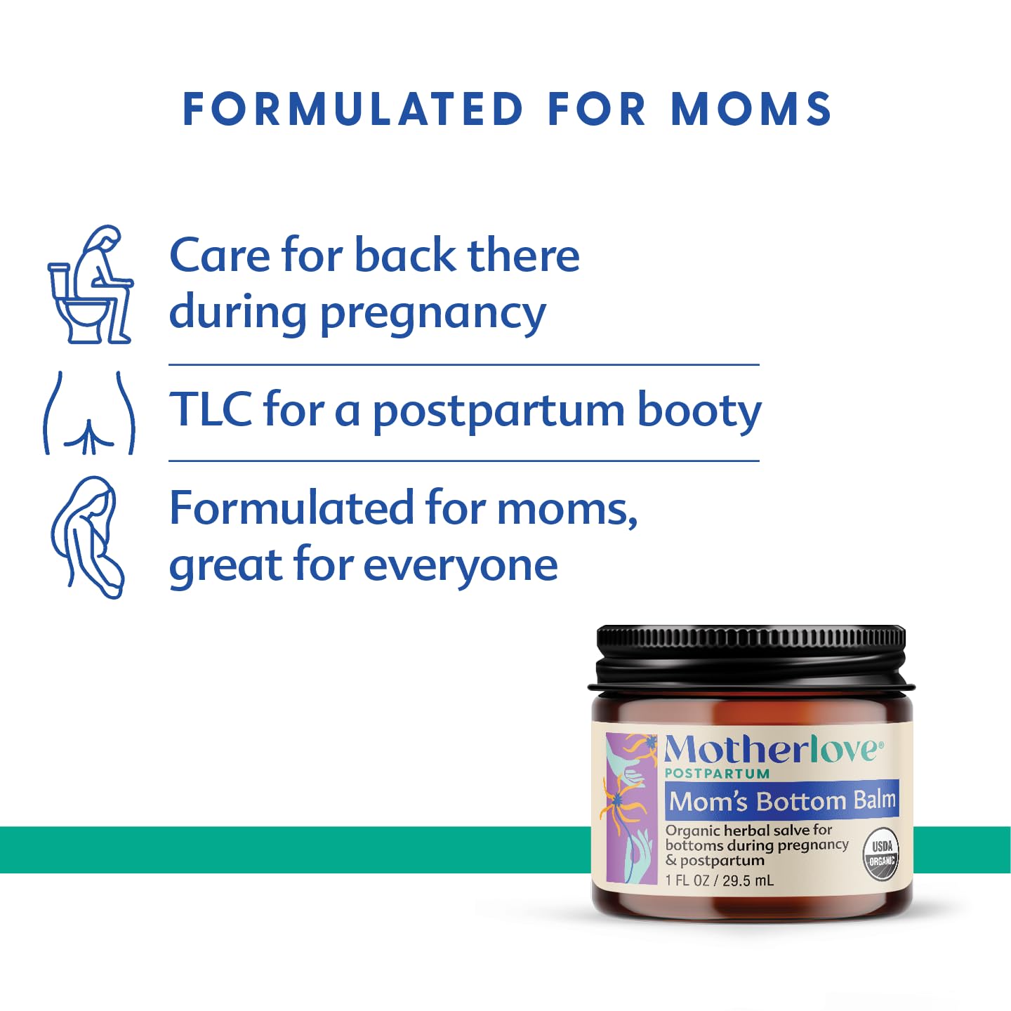Motherlove Mom's Bottom Balm (1 oz) Organic Herbal Salve w/Witch Hazel for Bottoms During Pregnancy & Postpartum —Non-GMO Ointment Motherlove uk supplements